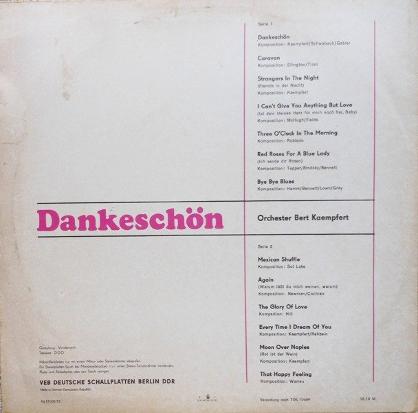 LP Orchester Bert Kaempfert - Dankeschön Вінниця - зображення 2