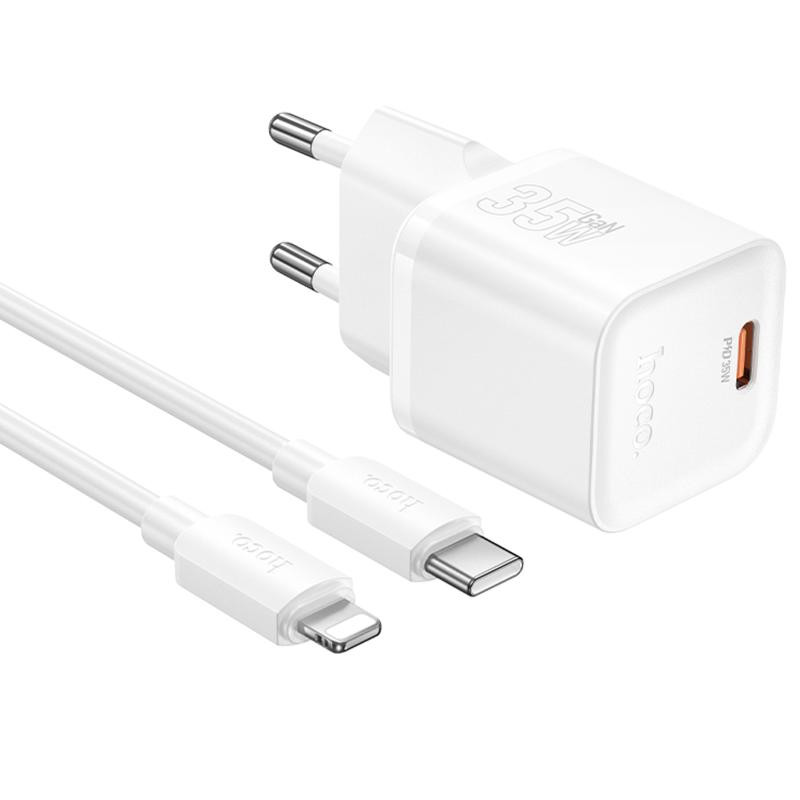 СЗУ Hoco N66 Ingenious PD35W (1USB-C) + кабель Type-C to Lightning Херсон - зображення 2
