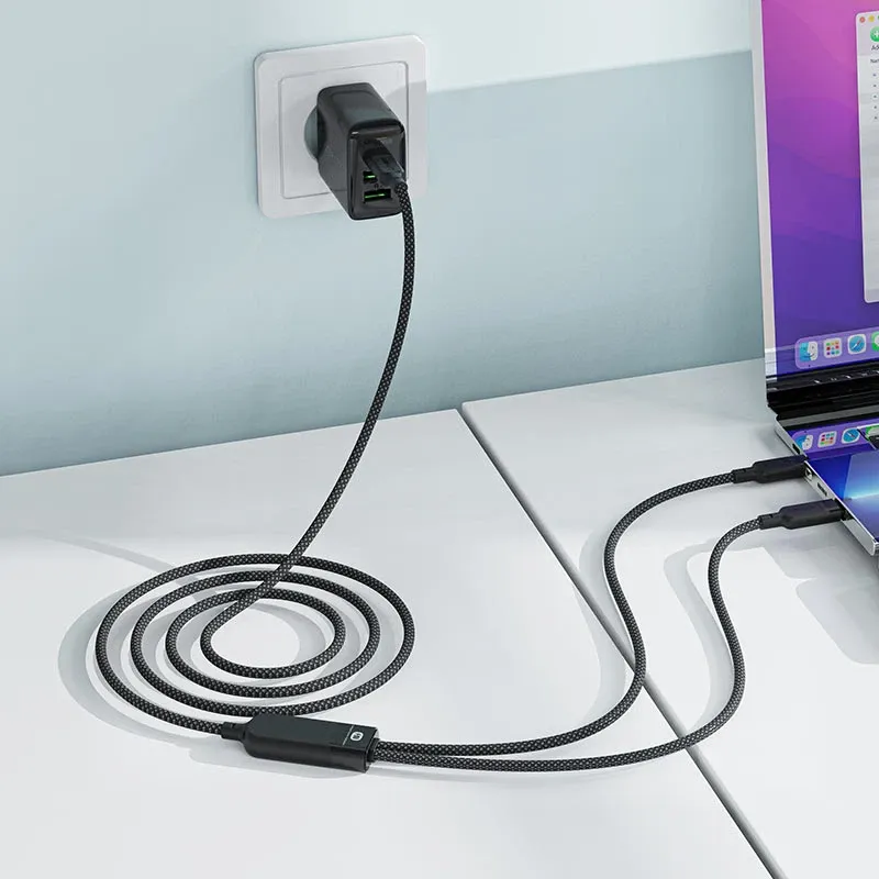 Дата кабель Acefast C5-11 USB-C to 2xUSB-C 100W (1.2m) Херсон - зображення 5