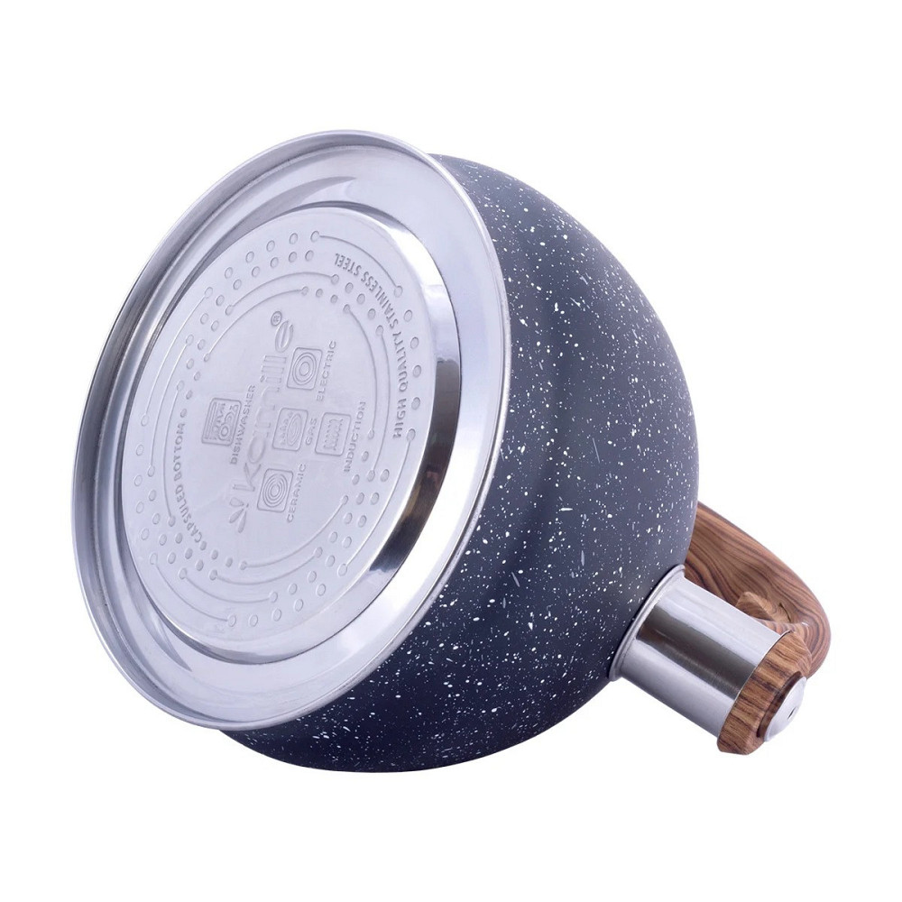 Чайник Kamille из нержавеющей стали со свистком и бакелитовой ручкой 2 л KM 1071 Одеса - зображення 4