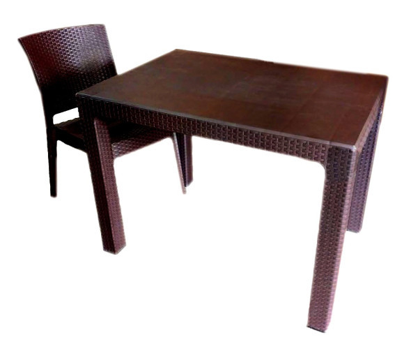 Стіл Лорі пластиковий ротанг 100*70 коричневий Дніпро - зображення 3