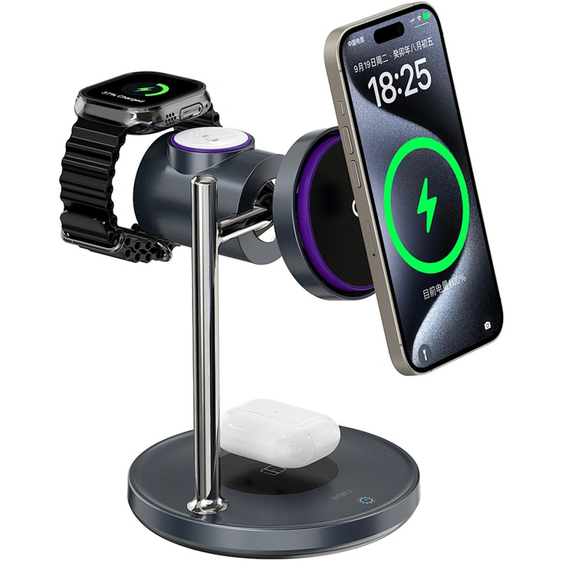 БЗУ WIWU Wi-W041 Space Qi2 3 in 1 wireless charger Херсон - изображение 2