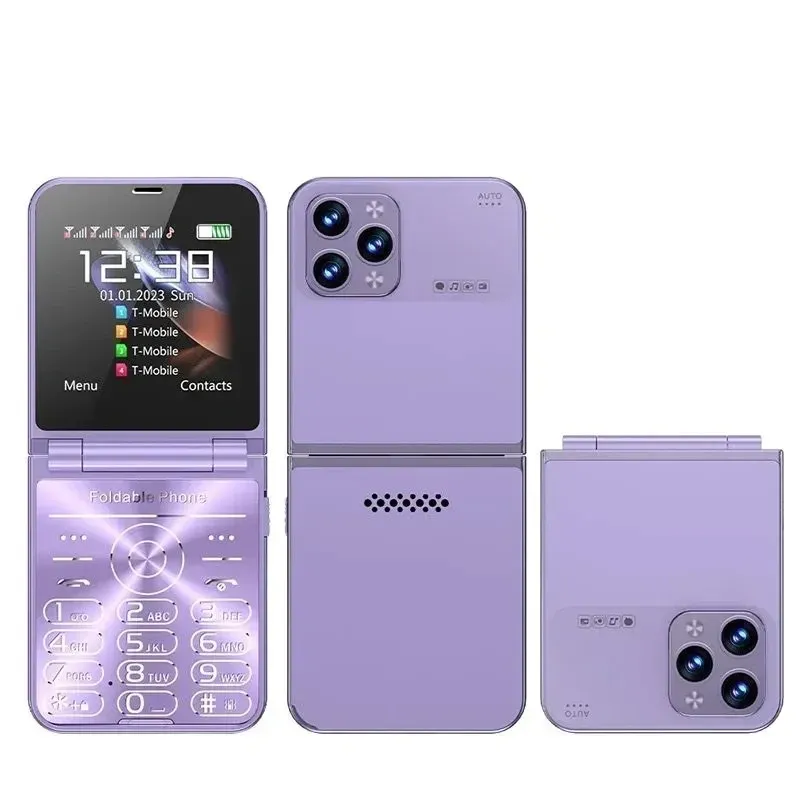Кнопочный мобильный телефон раскладушка AIEK I15 Max на 4 сим карты Phiolet Киев - изображение 1