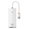 USB HUB Baseus Lite Series 4-Port USB-A (USB-A to 4USB 3.0) 25cm White (WKQX030002) (Код товару:4140 Харьков
