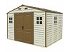 Сарай пластиковый Woodside 325x247x231 см слоновая кость, коричневая крыша Киев