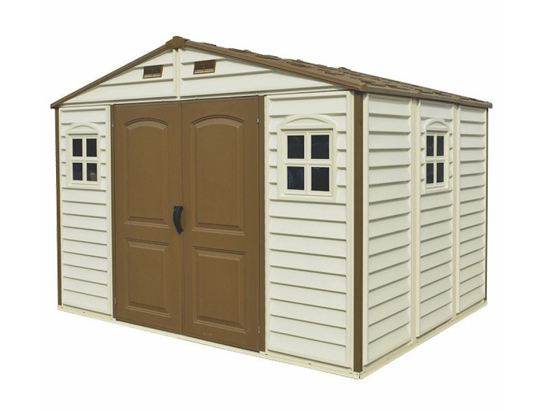 Сарай пластиковый Woodside 325x247x231 см слоновая кость, коричневая крыша Киев - изображение 1
