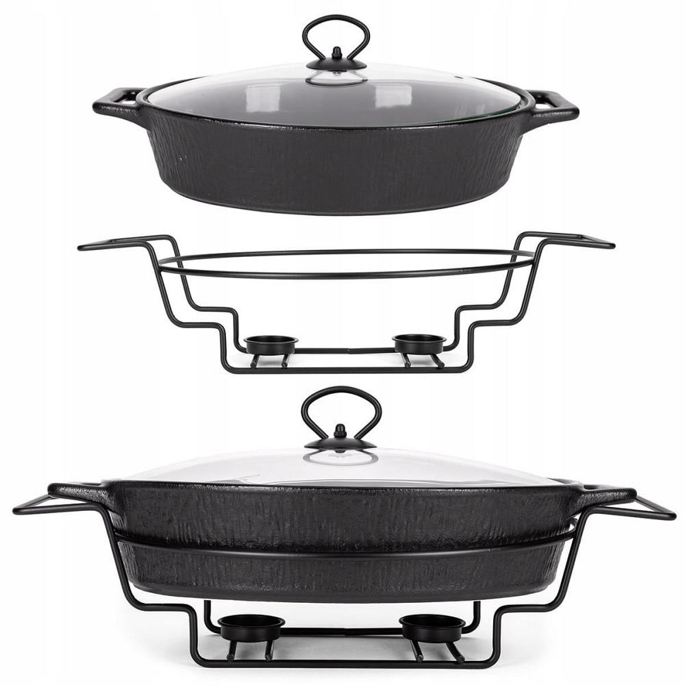 Мармит Kamille керамический овальный 3,5л черный KM 6430 Одесса - изображение 3