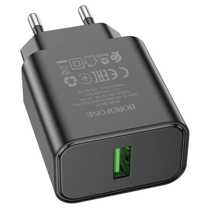 СЗУ Borofone BA72A Spring QC3.0 (1USB-A) Херсон - изображение 2