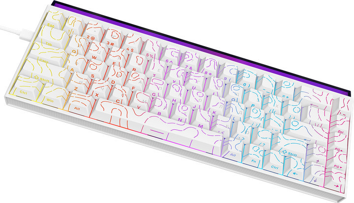 Клавиатура компьютерная проводная Ajazz NK68 Red switches White NK68-R-W белая Киев - изображение 3