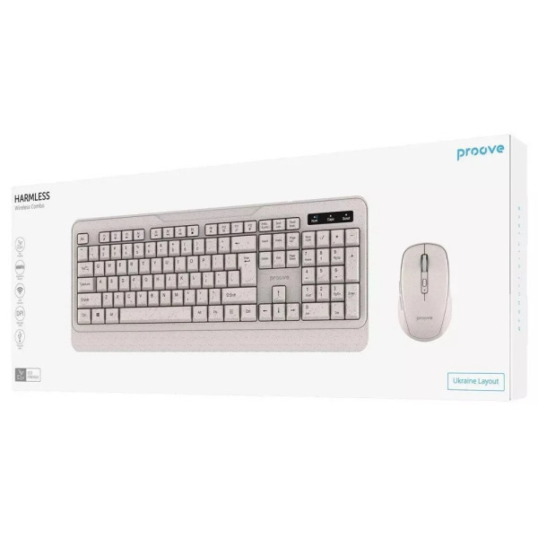 Комплект (клавіатура, мишка) Proove Harmless Beige (KMHR00003002) (Код товару:39211) Харьков - изображение 2