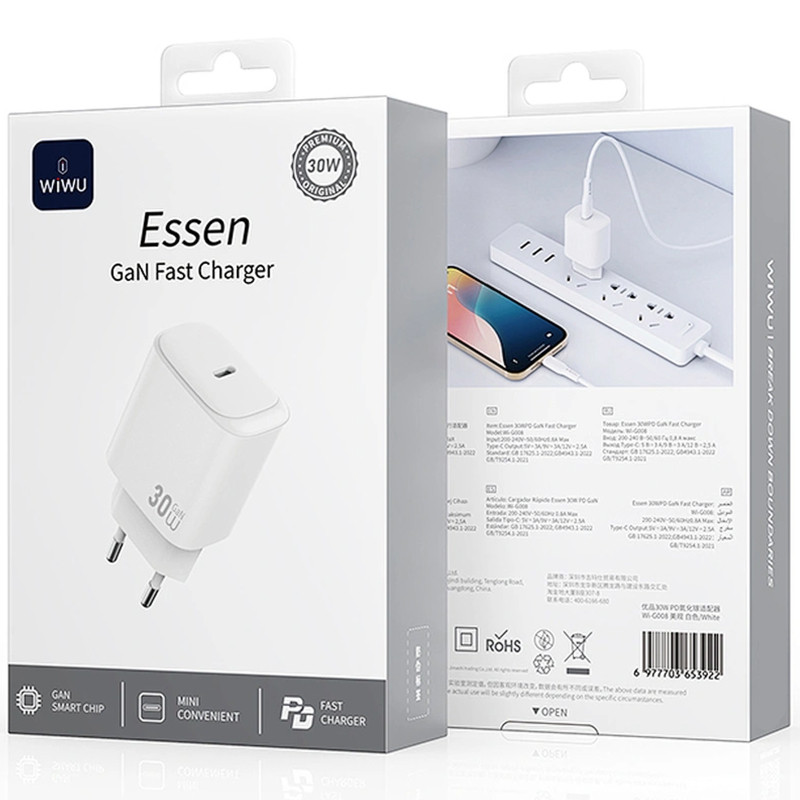 СЗУ WIWU G008 Essen PD30W GaN (1USB-C) Херсон - изображение 2