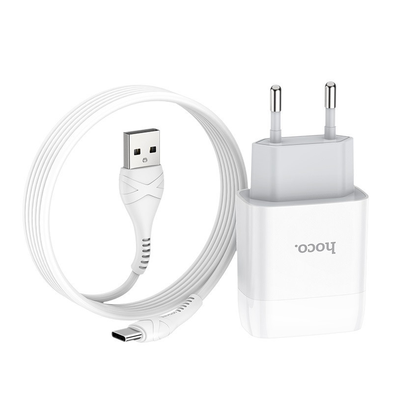 СЗУ Hoco C73A Glorious 2.4A (2USB-A) + кабель USB to Type-C Херсон - зображення 1