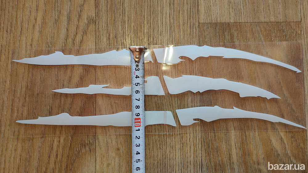 Наклейка на авто в виде Когтя от зверя Белая Светоотражающая Борисполь - изображение 6