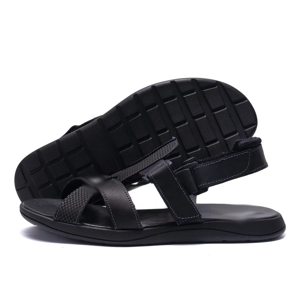 Мужские кожаные сандалии  PM Black Leather Киев - изображение 11