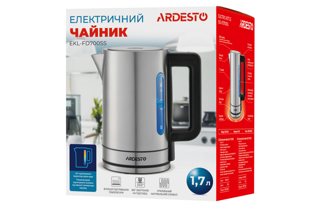 Электрочайник Ardesto EKL-FD700SS 1.8 л Київ - зображення 6