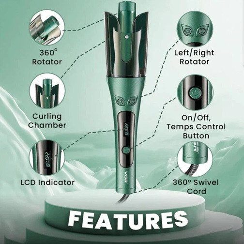 Стайлер-плойка VGR V-583 35 Вт зеленый Київ - зображення 4