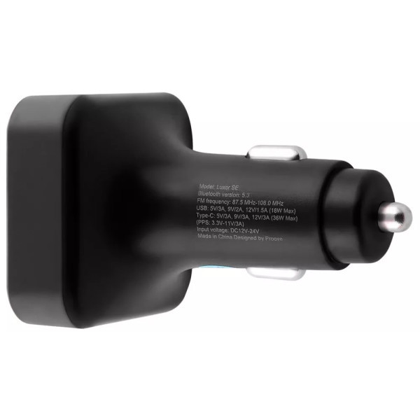 FM-трансмітер Proove FM Launcher Luxor SE 36W (PD+QC3.0) Type-C+USB Gray (FMLX20120003) (Код товару: Харків - зображення 4