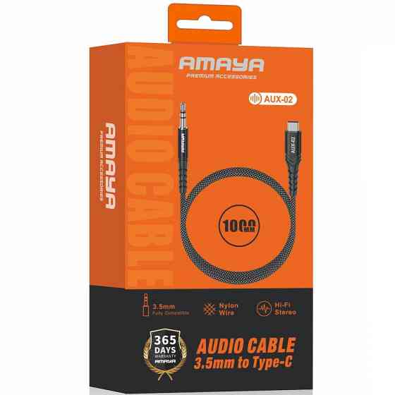 Аудио кабель Aux Amaya AUX-02 (Type-C to AUX 3.5mm) (1m) Херсон