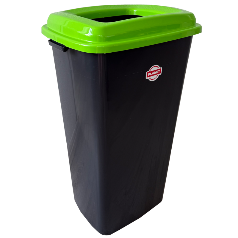 Бак для сортировки мусора 70 л Planet "Стекло" антрацитовый-зеленый Київ - зображення 1
