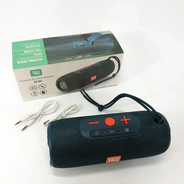Колонка портативная Bluetooth T&G TG341 blue синяя Киев - изображение 7