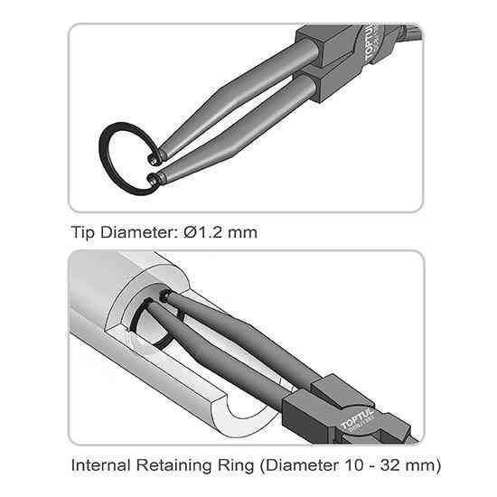 Круглогубцы для снятия стопорных колец Extra Long (сжим прямые) TOPTUL DCBJ1383 Харьков