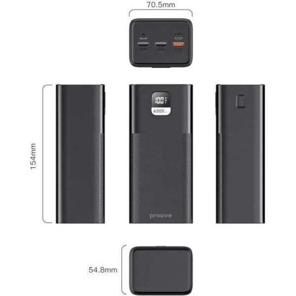 Power Bank Proove Giant Lite 22.5W 40000mAh Black (PBGI20312201) (Код товару:38636) Харьков - изображение 4