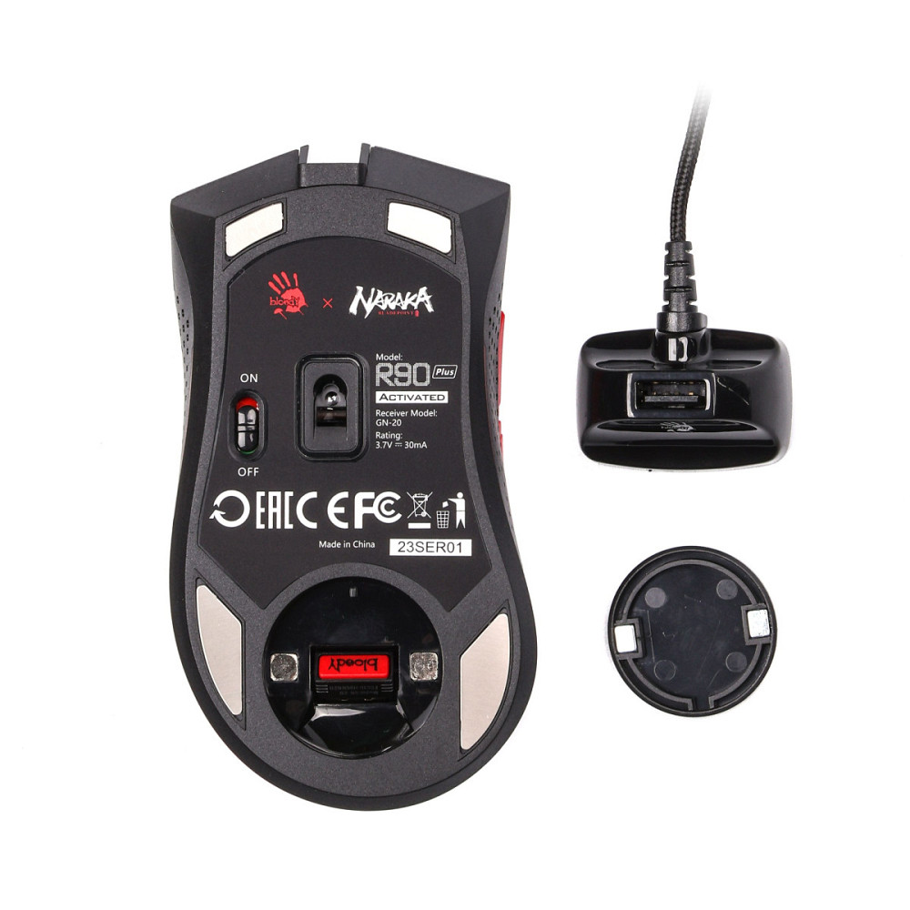 Мышь компьютерная безпроводная Bloody R90 Plus Naraka белая с красным Киев - изображение 7