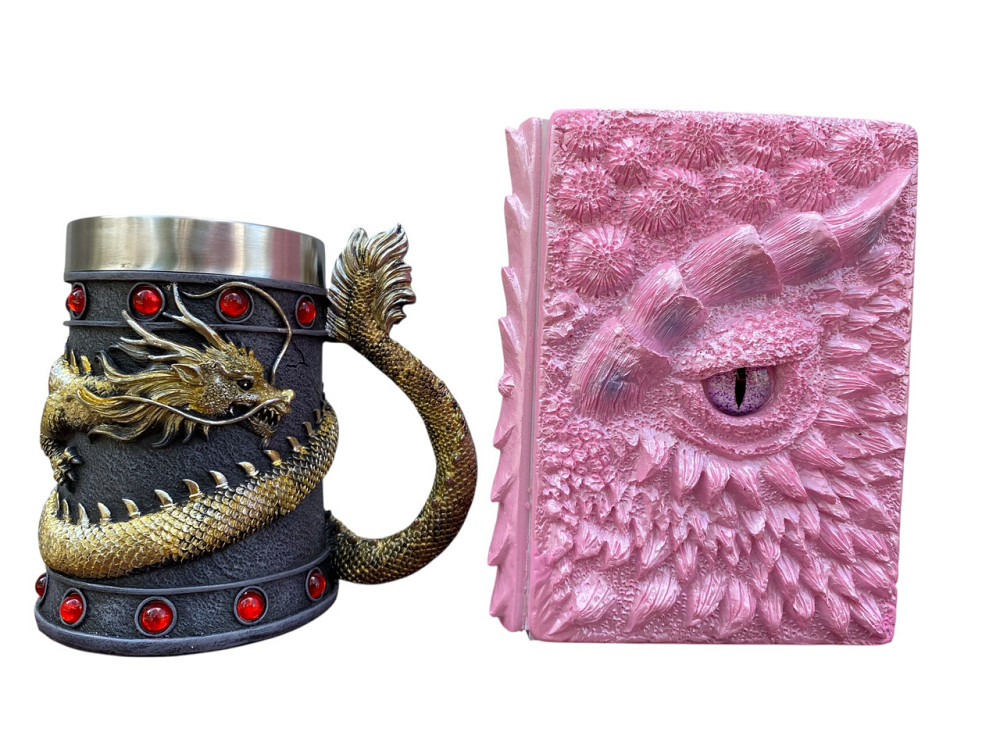 Подарочный набор Кружка 3D Танкард Gold Rose и Блокнот 3D «Дракон Единорога» Київ - зображення 1