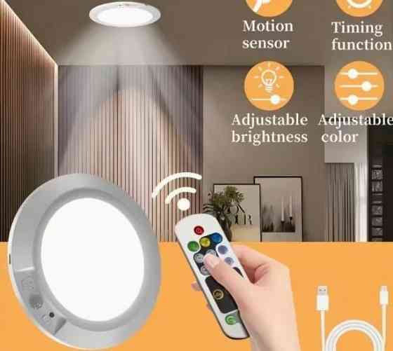 Розумний LED стельовий світильник з пультом, датчиком руху та акумулятором 8000 мА·год Київ