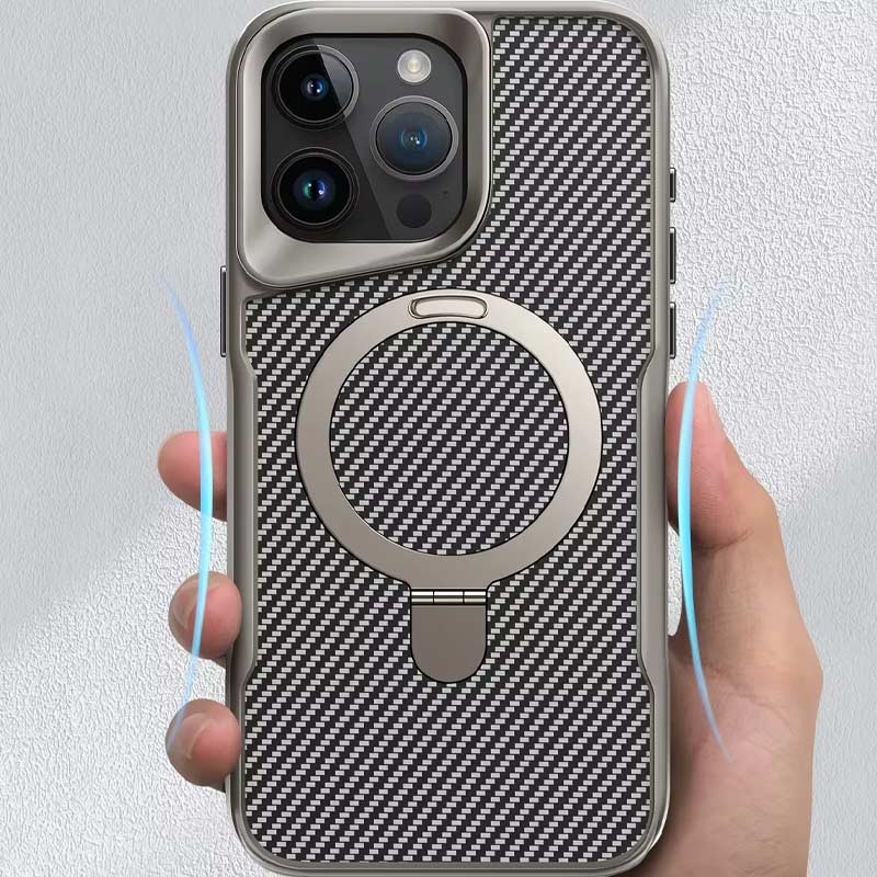 TPU+PC чехол Metal Buttons with MagSafe Carbon Ring для Apple iPhone 16 Pro Max (6.9") Херсон - зображення 2