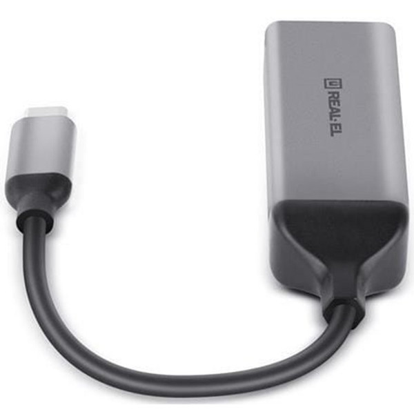 Мережевий адаптер REAL-EL CE-150 Type-C to RJ45 0.1 м Black (EL123110004) (Код товару:42048) Харків - зображення 4