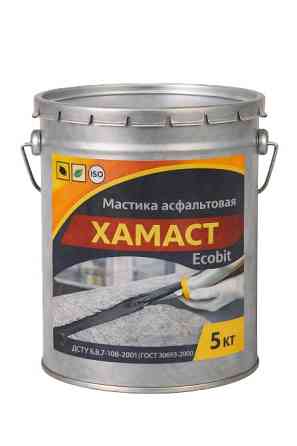 Мастика асфальтовая ХАМАСТ ЭКОБИТ ведро 5,0 кг ДСТУ Б.В.2.7-108-2001 (ГОСТ 30693-2000) Дніпро