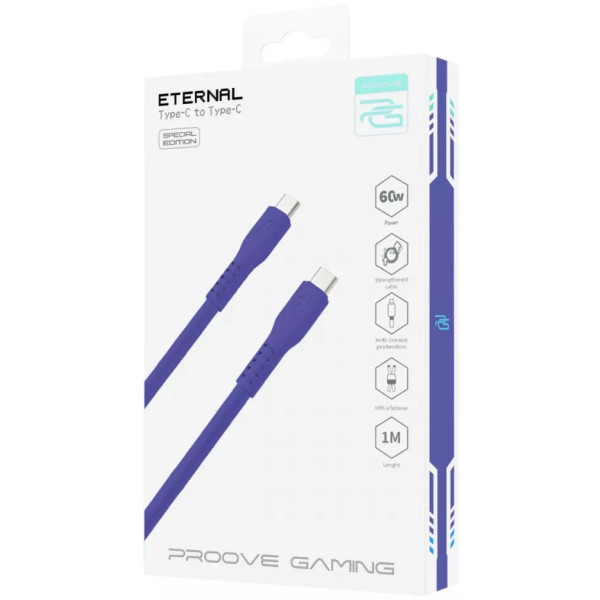 Кабель Proove Gaming Eternal Type-C to Type-C 60W 1m Purple (CCET60002215) Харків - зображення 2