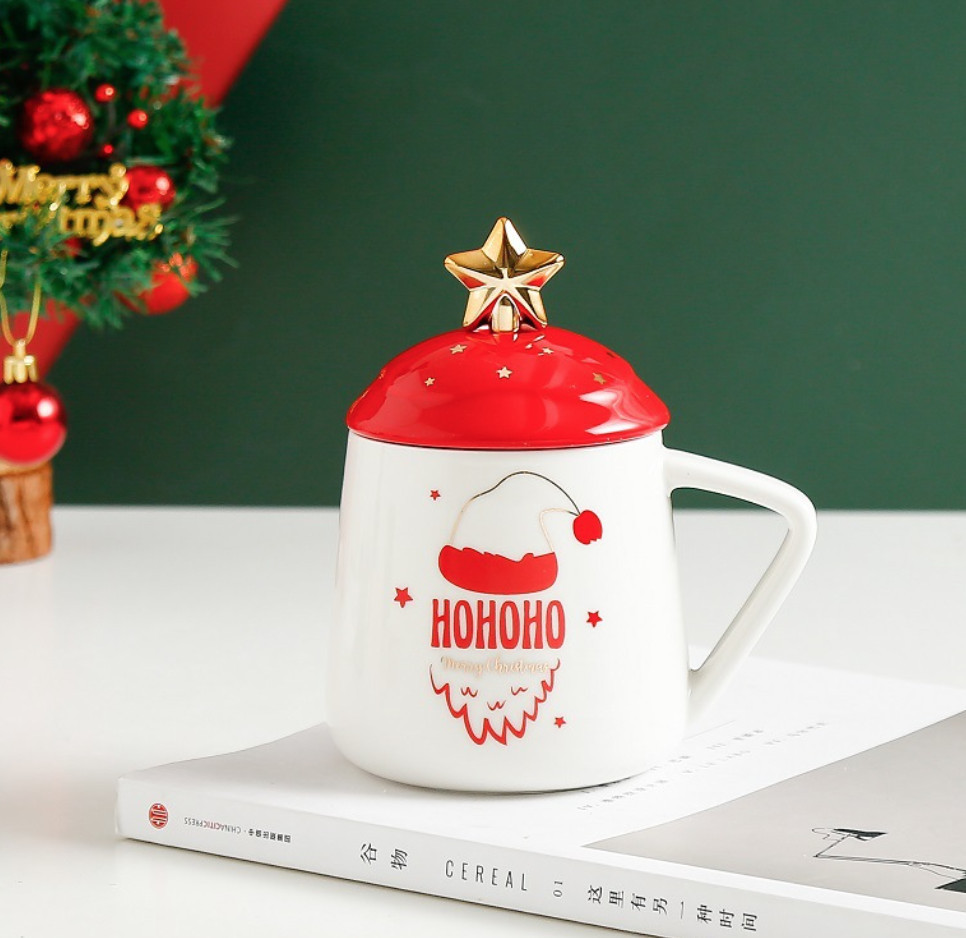 Кухоль з кришкою і ложкою Золота зірка Шапка 5760 400 мл Київ - зображення 1