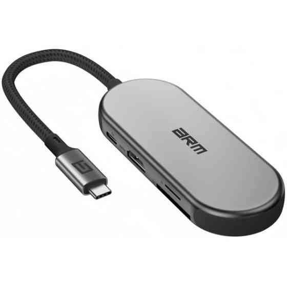USB HUB ArmorStandart Type-C to HD4K+LAN+PD+2USB+TF/SDcard Gray (ARM69365) (Код товару:34606) Харьков