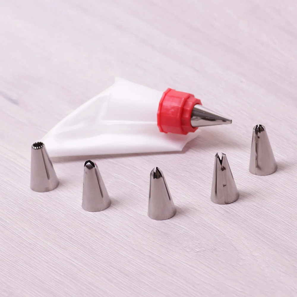 Кондитерский мешок Kamille с переходником и 6 стальными насадками Одесса - изображение 3