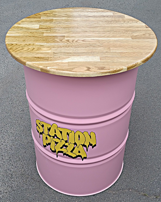 Стіл бочка з вашим логотипом для кафе, фудкорту | Брендовані бочки Київ - зображення 1