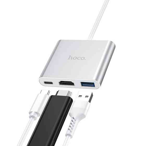 Переходник HUB Hoco HB14 Type-C to USB3.0+HDMI+PD Херсон