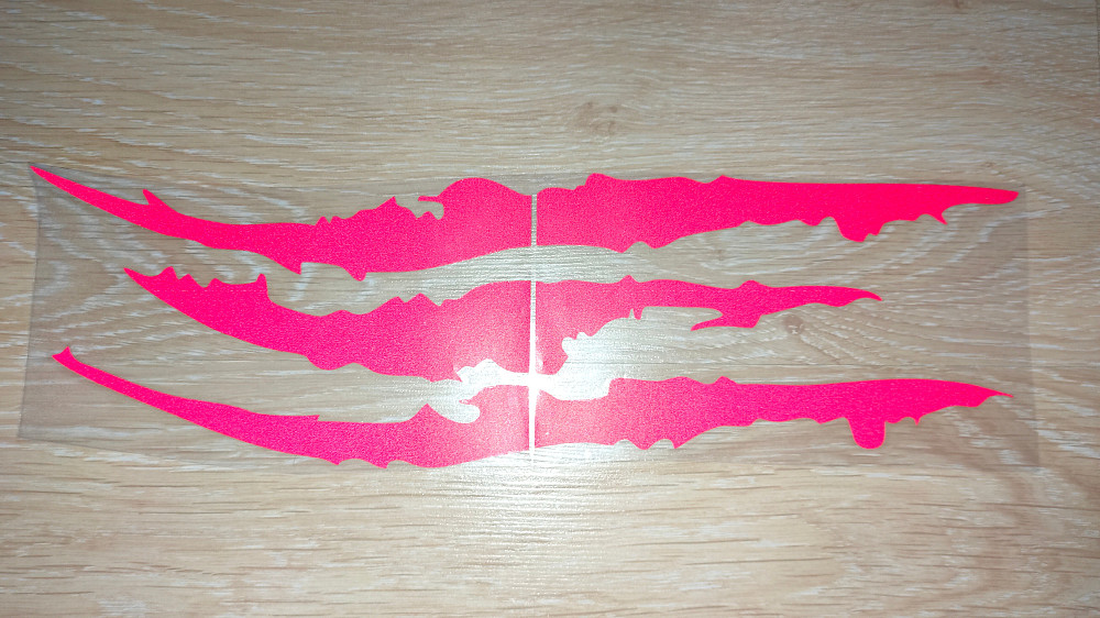 Наклейка на авто-мото Царапины Когтем Красные Светоотражающая Бориспіль - зображення 2