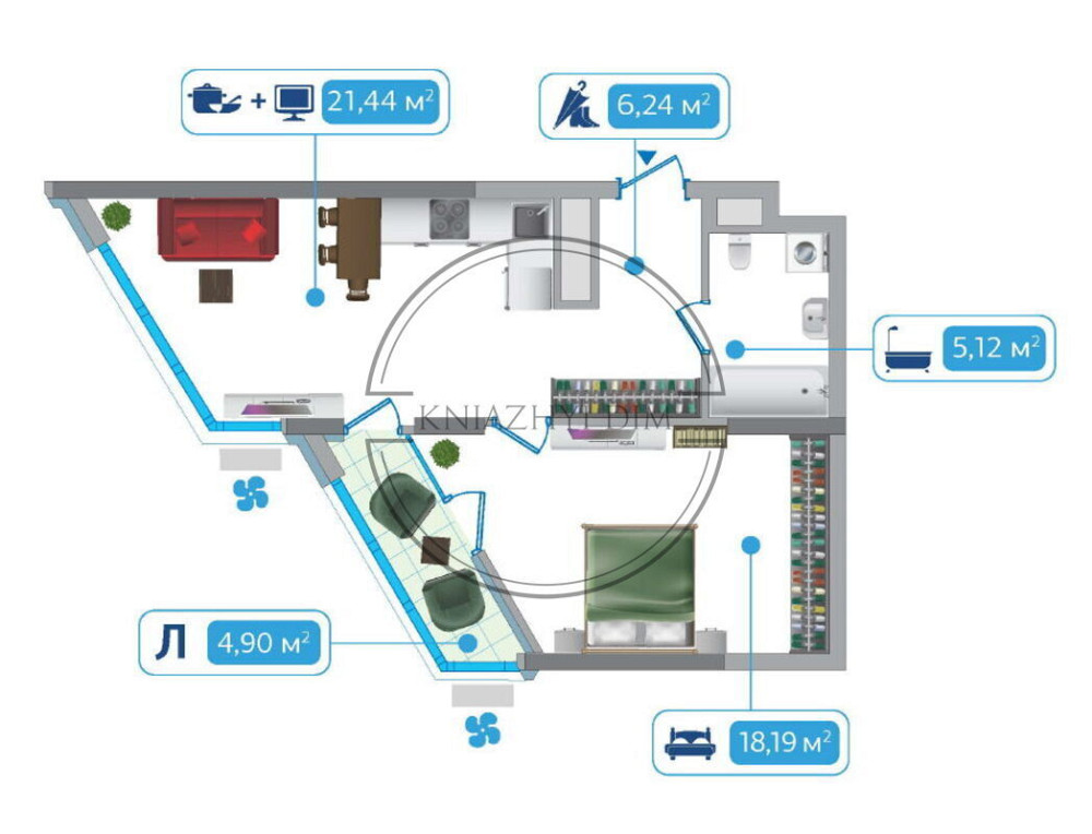 Продаж видової 1-кімнатної квартири в ЖК Зарічний. № 21114979 Київ - зображення 5