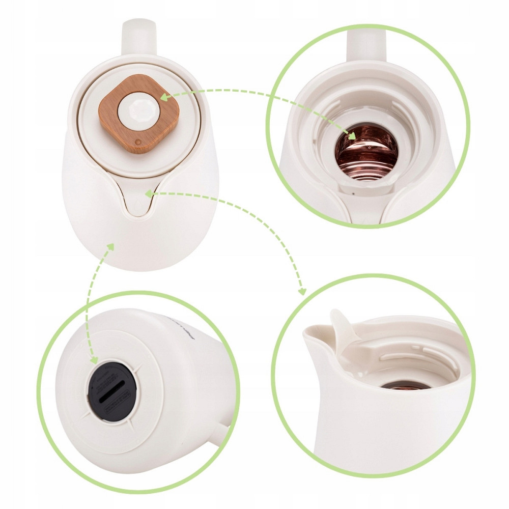 Термос конференционный 1,5л пластиковый со стеклянной колбой КМ 2011WH белый Одеса - зображення 5