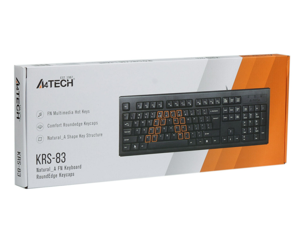 Клавиатура компьютерная проводная A4Tech KRS-83USB(Black) черная Київ - зображення 7