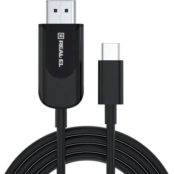 Кабель REAL-EL CHD-180 HDMI - USB Type-C (M/M) 1.8 м Black (EL123500044) (Код товару:34626) Харків - зображення 1