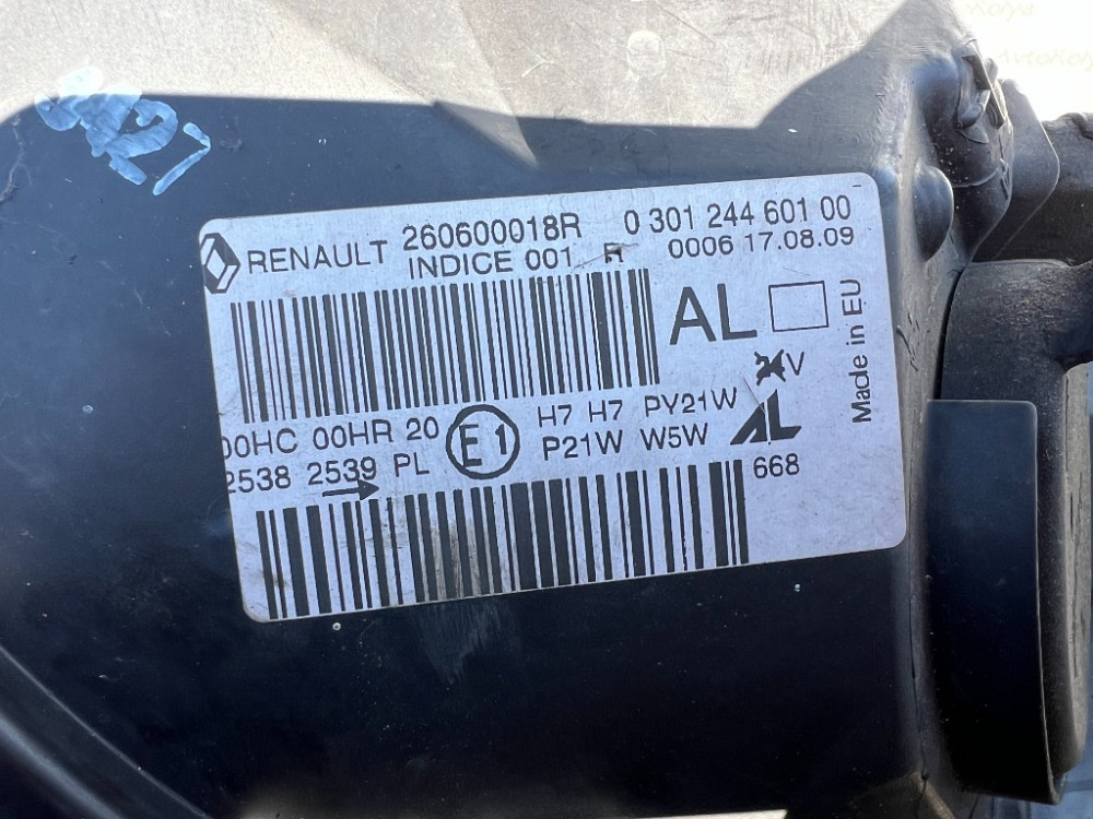 Фара левая Renault Megane III 2009-2012 (260600018R) Ковель - зображення 3