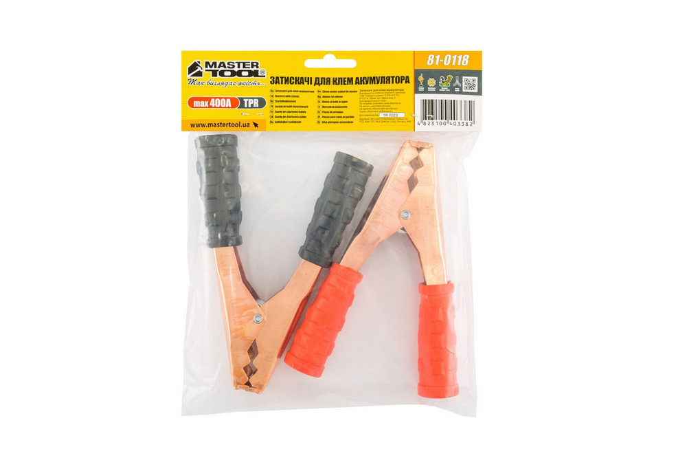 Зажимы для клемм аккумуляторные MASTERTOOL 400 А 15 см 81-0118 Харків - зображення 3