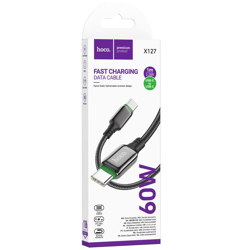 Дата кабель Hoco X127 Exceed Type-C to Type-C 60W (1m) Херсон - зображення 2