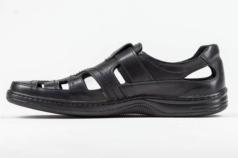 Мужские кожаные летние туфли Comfort Leather black Київ - зображення 7