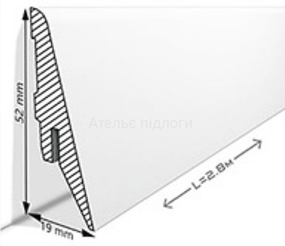 Плінтус МДФ Super profil ПП1255 Білий Київ - зображення 2