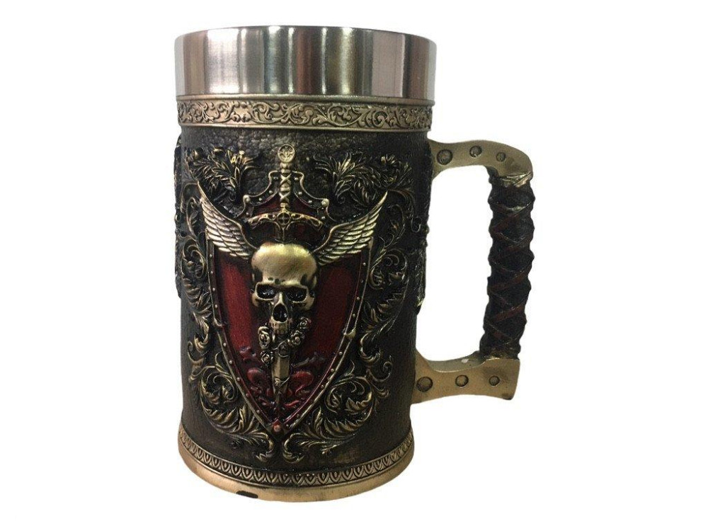 Кружка Чашка 3D Skull Mug Череп Пивная кружка с Гербом Крылатого Черепа Київ - зображення 1