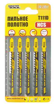 Полотно пильное для лобзика MASTERTOOL T111D 5 шт дерево/пластик быстрый прямой рез 6TPI/100 мм basi Харків